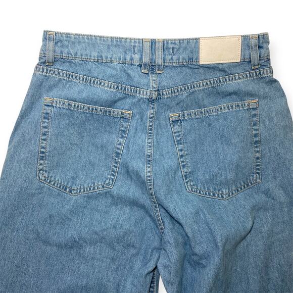 Zara Wide Leg Light Wash Denim Jeans Blue Women's 4 - Picture 4 of 8